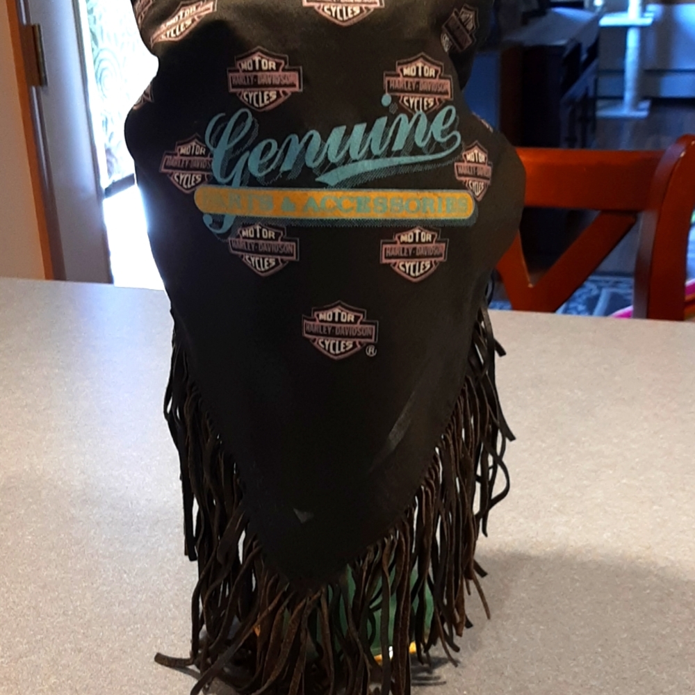 Harley-Davidson Vintage Leather Fringe Bandana